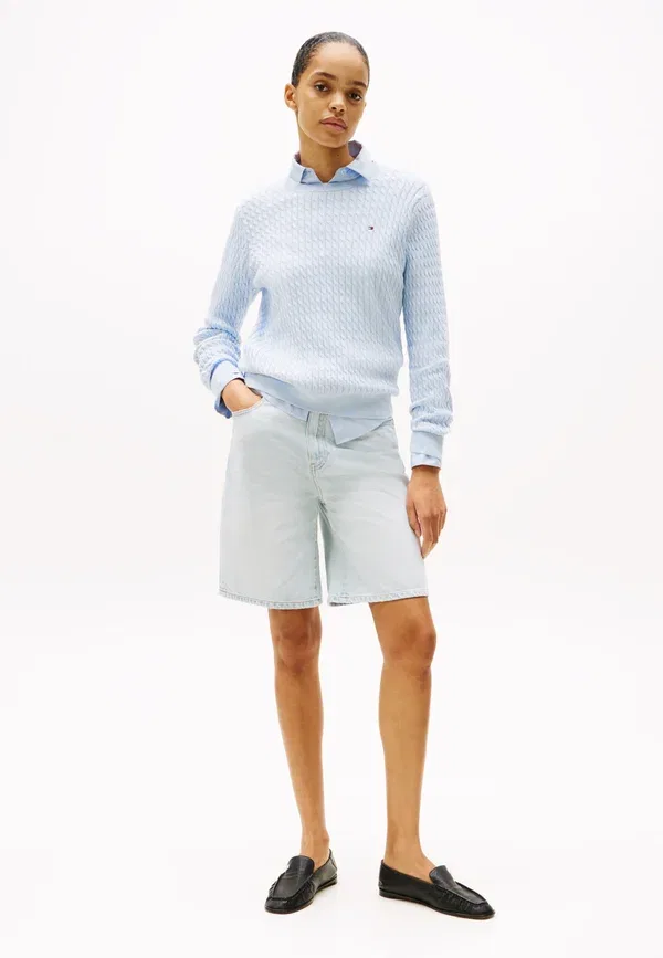 Джемпер Tommy Hilfiger Cable Fine Sweater Jumper, светло-голубой — фото 2