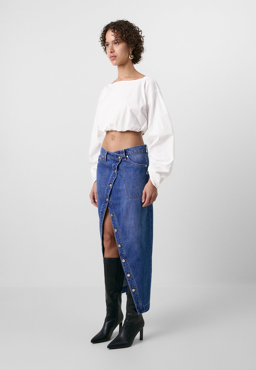 

Юбка из денима GAP X CULT GAIA ASYM DNM MAXI SKIRT GAP, синий