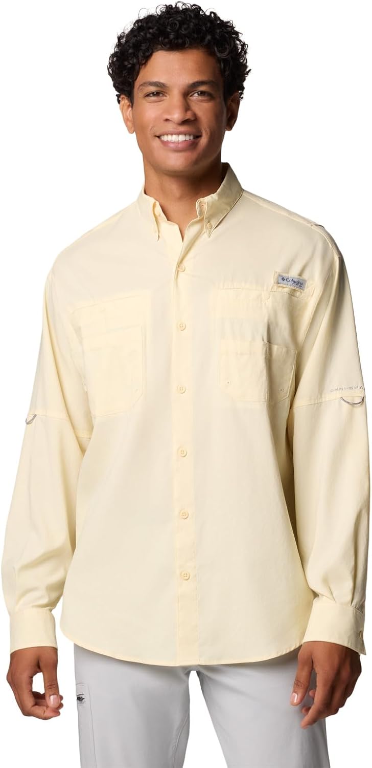 

Columbia мужская PFG Tamiami II UPF 40 рубашка для рыбалки с длинным рукавом, Lemon Wash