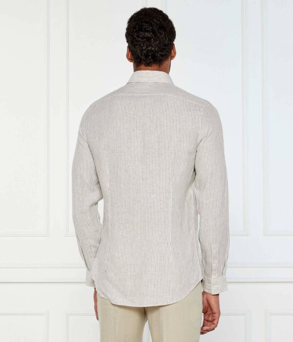 Льняная рубашка Slim fit Calvin Klein, хаки — фото 3