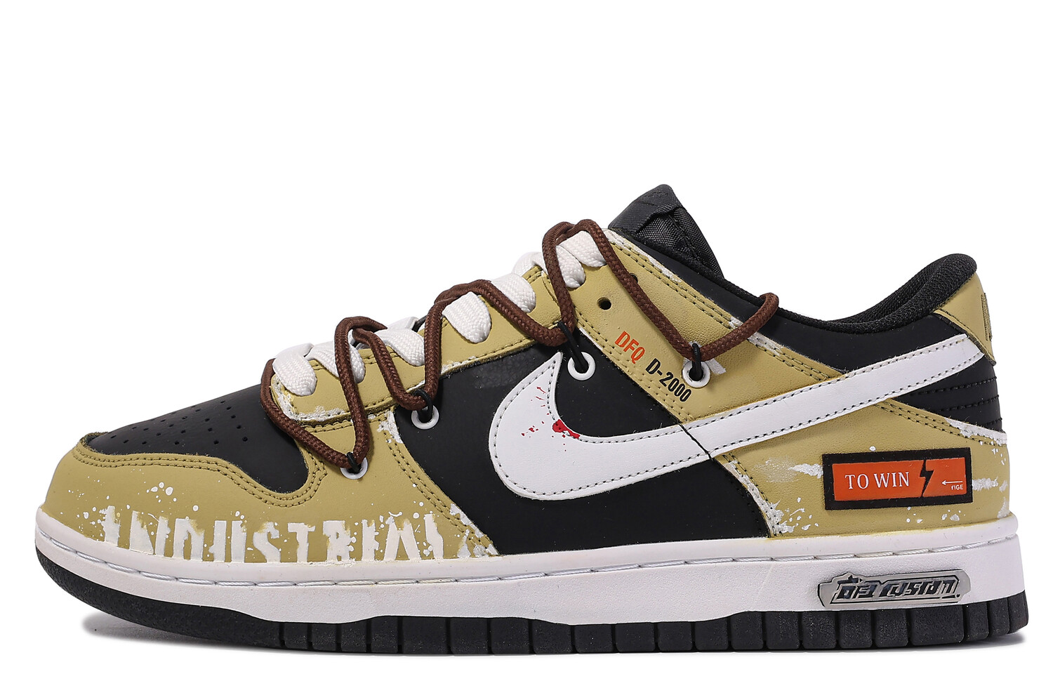 

Кроссовки Nike Dunk Skateboarding Shoes Men Low-top Yellow/black, цвет Earth Yellow