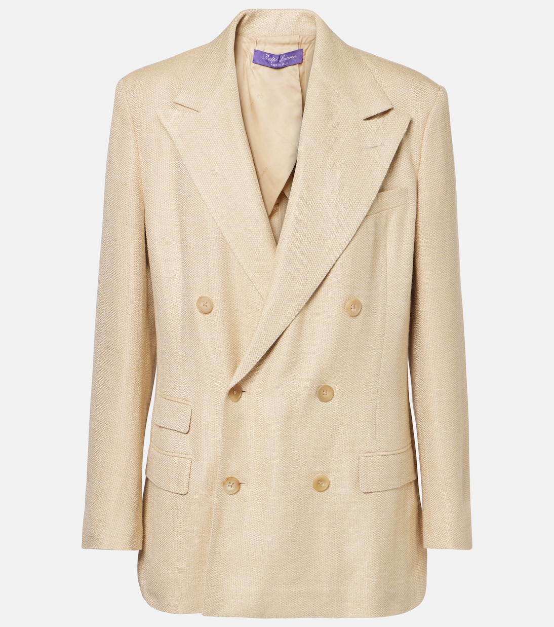 

Блейзер Vannesa из смеси шелка и льна Ralph Lauren Collection, Light Tan Multi