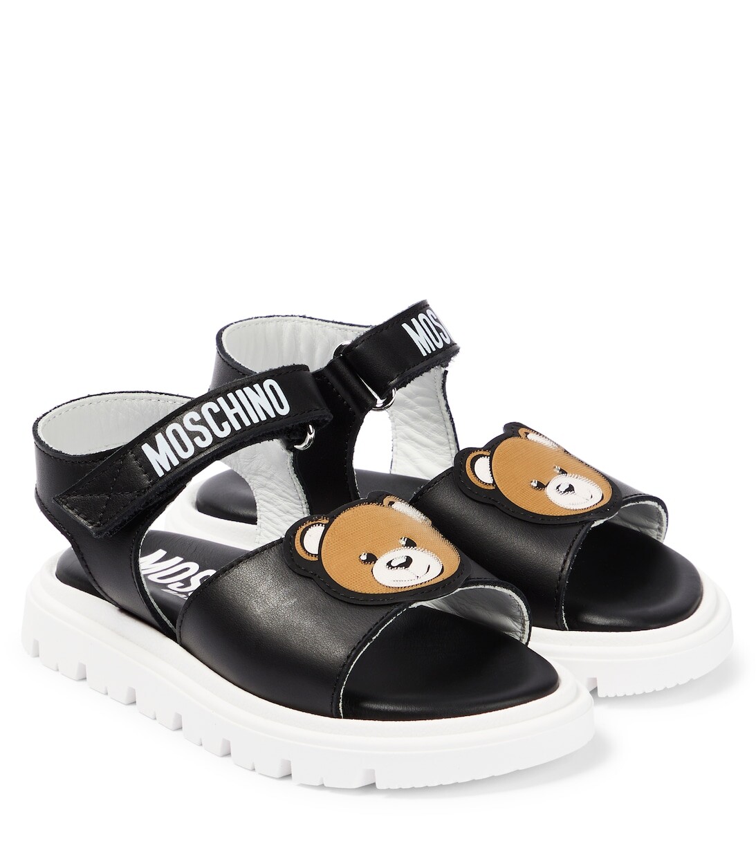 

Кожаные сандалии с логотипом Moschino, черный