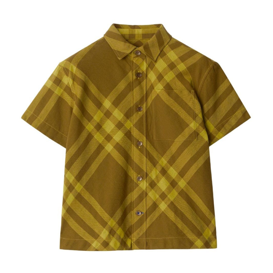 

Burberry Kids Классическая рубашка из клетчатого хлопка, золотой
