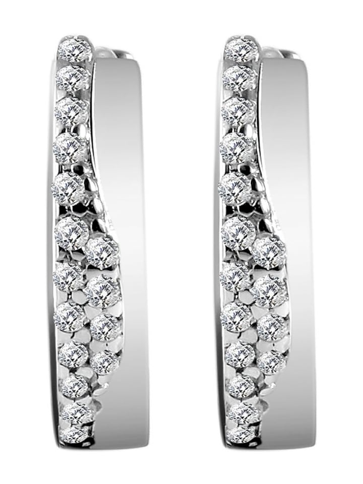 

Adeliás Женские серьги - серьги-кольца на шарнирах из золота 333 пробы с кубическим цирконием в серебре