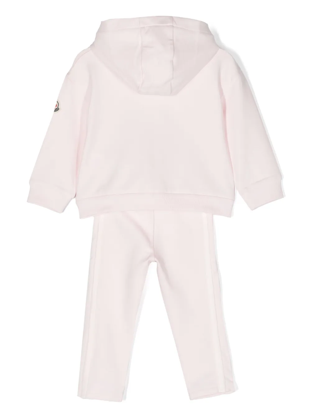 Спортивный костюм из джерси с нашивкой-логотипом Moncler Enfant, розовый — фото 2