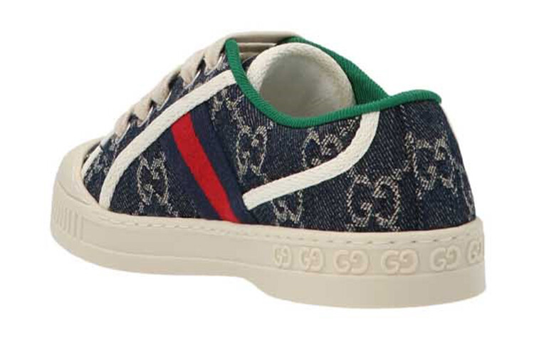 Кеды детские Gucci Tennis 1977, синий / белый — фото 2