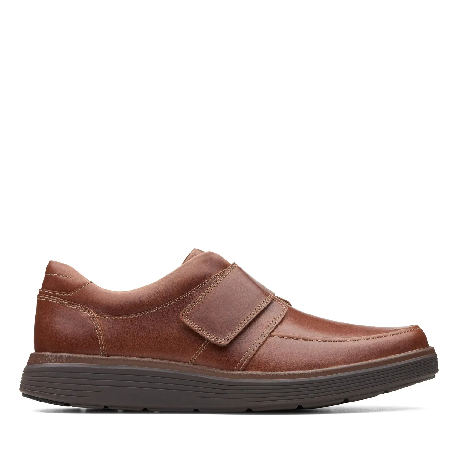 Туфли на липучке из кожи Clarks Unstructured, коричневый