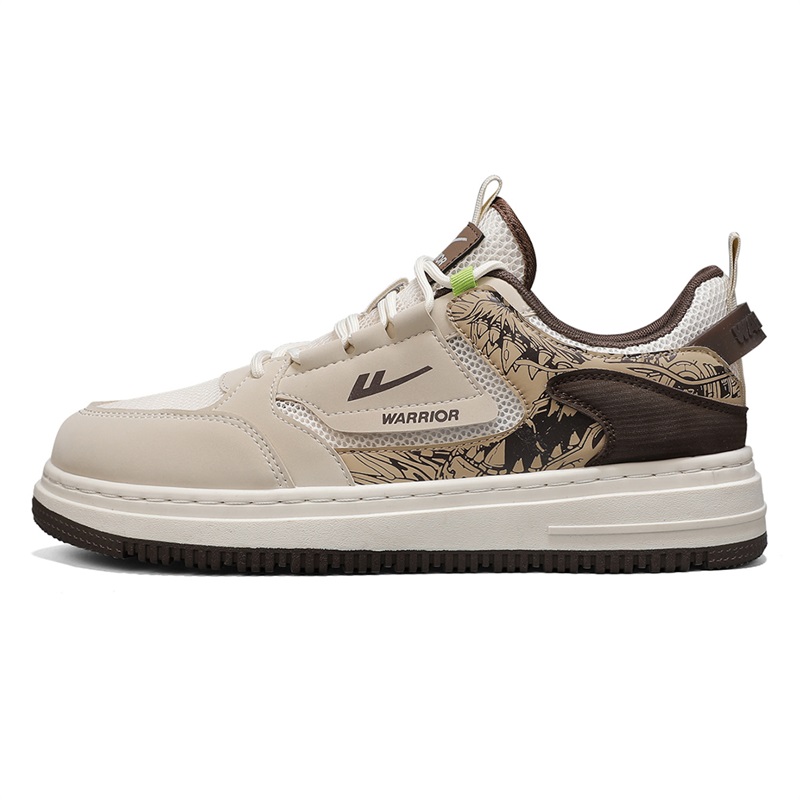

WARRIOR Кроссовки Coverage с низким верхом для скейтбординга, устойчивые к истиранию, легкие, дышащие, бежево-коричневые, мужские