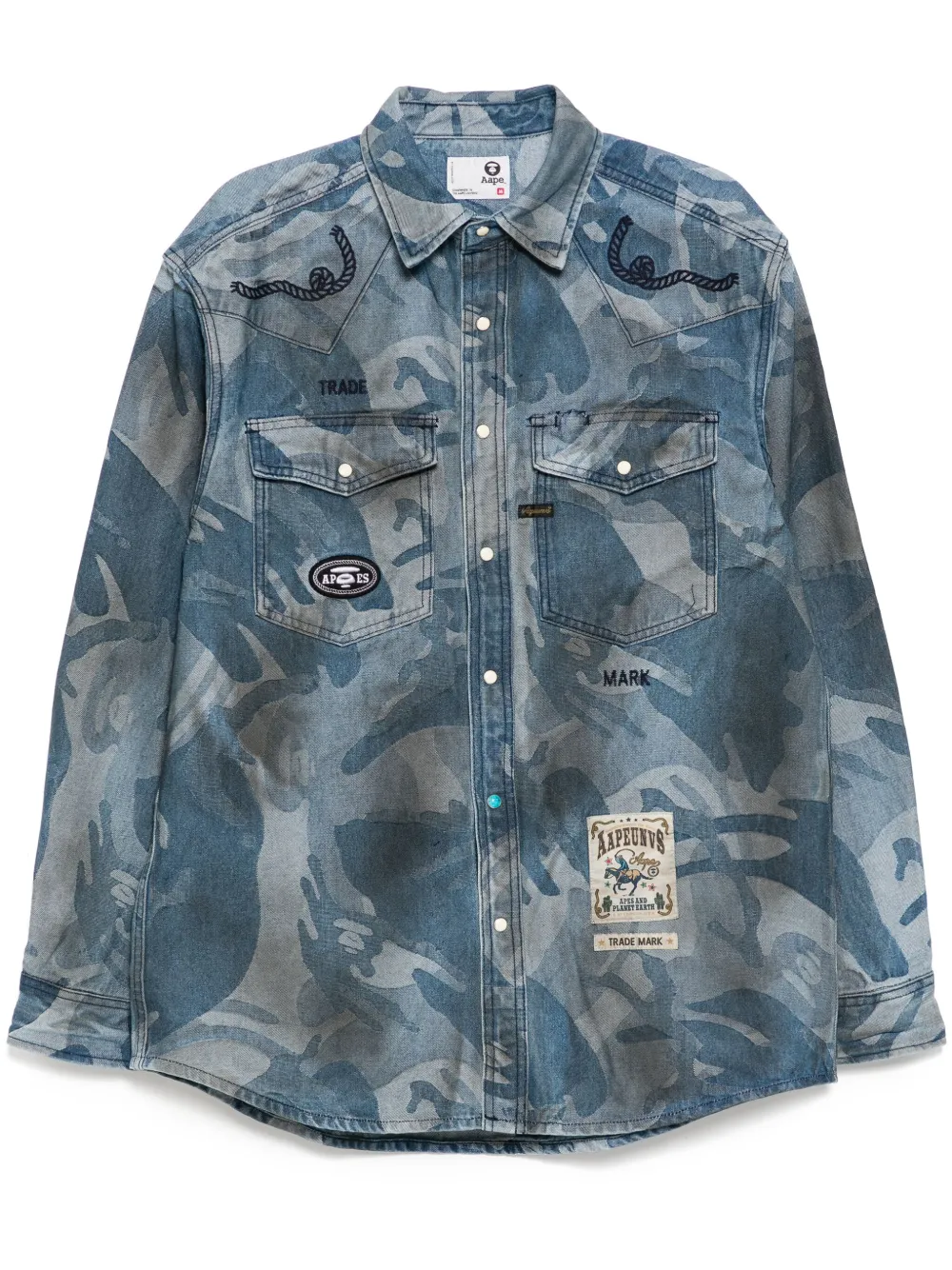 

Джинсовая рубашка AAPE BY *A BATHING APE, синий