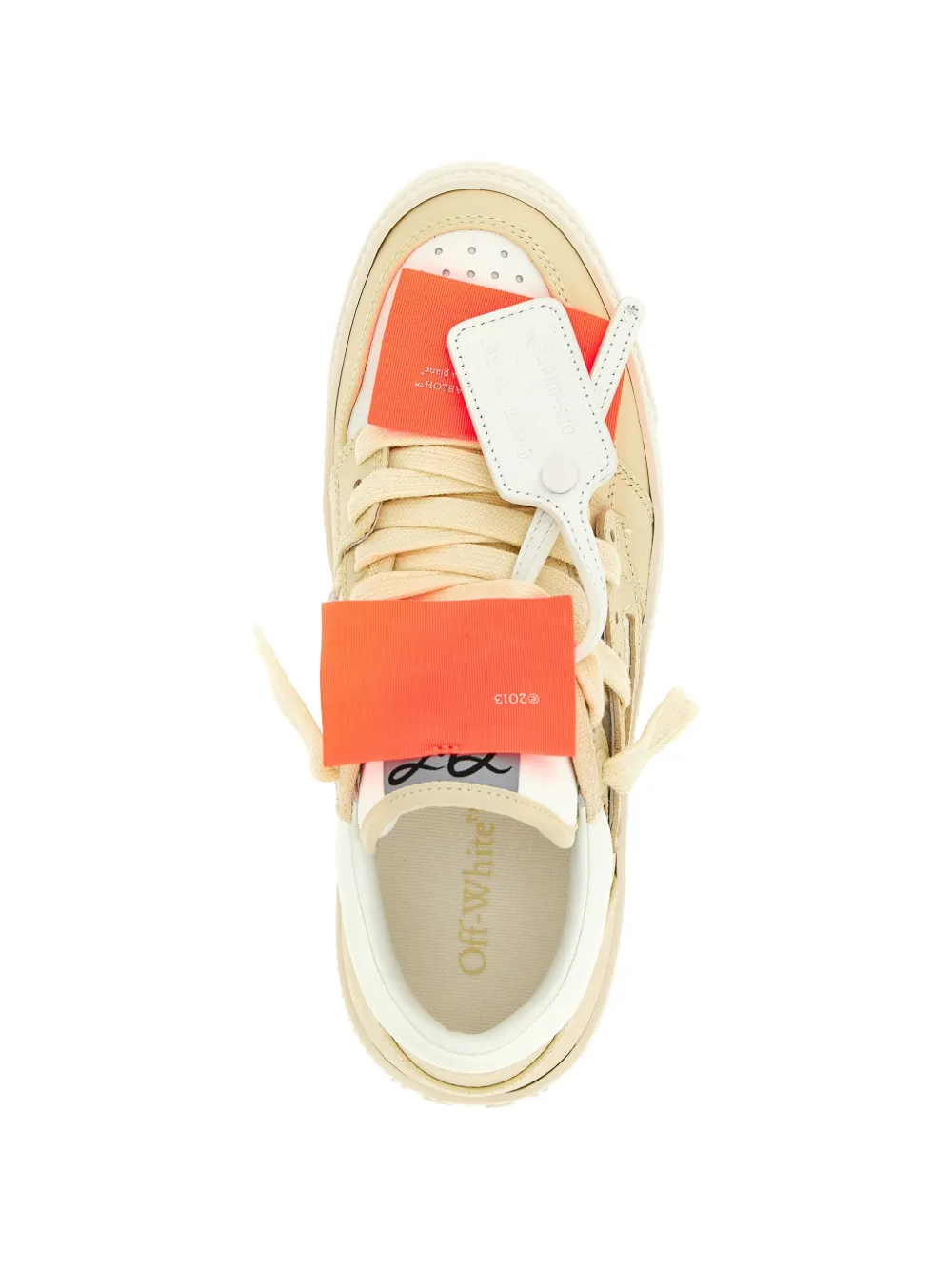 Двухцветные кеды на низкой подошве Off-White, нейтральный — фото 4