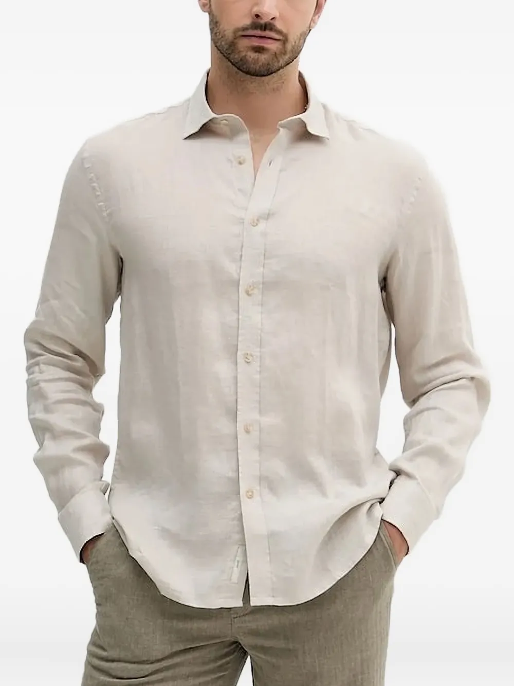 

Льняная рубашка с длинными рукавами Liu Jo, белый