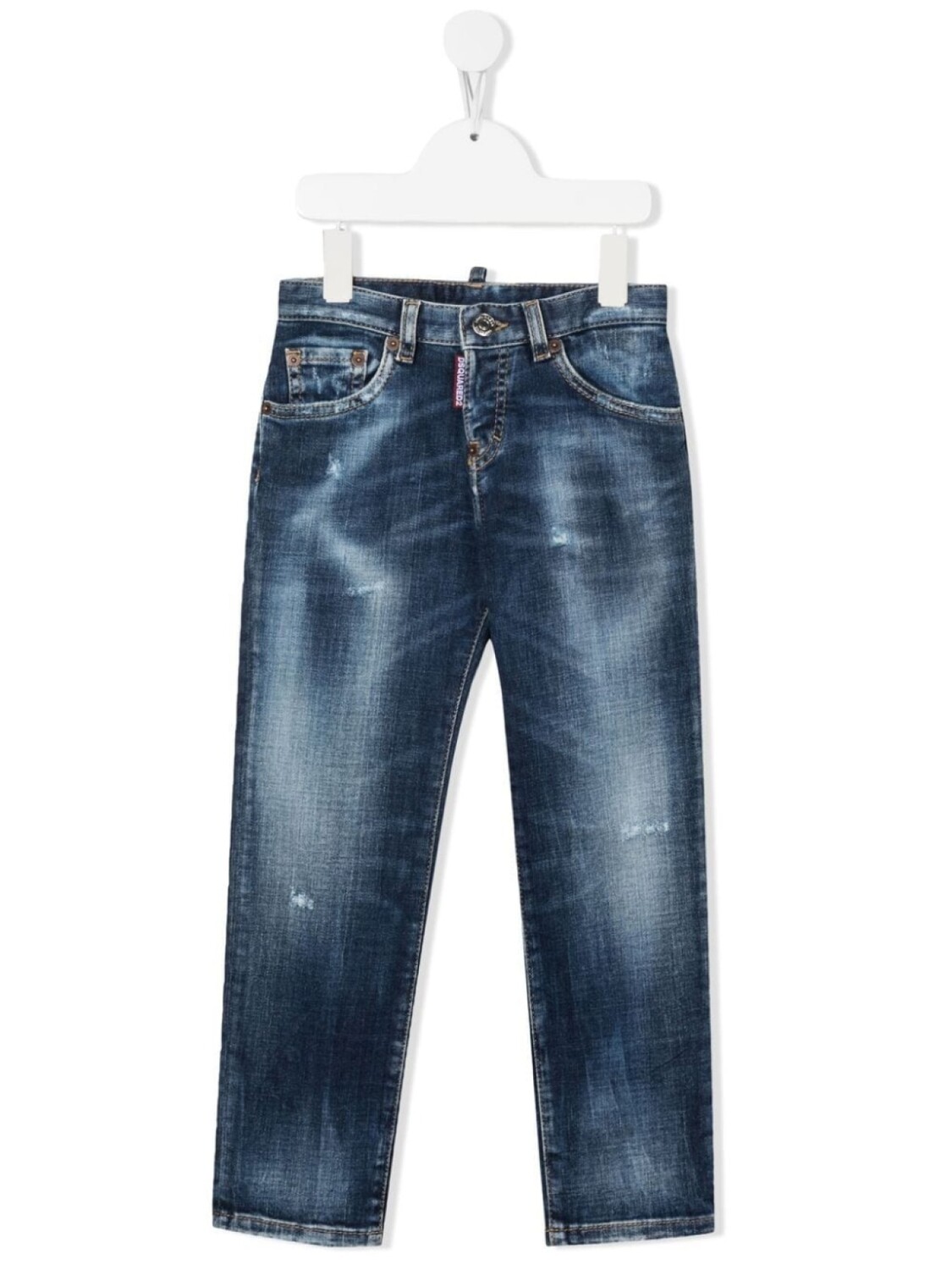 

Dsquared2 прямые джинсы с эффектом потертости, синий