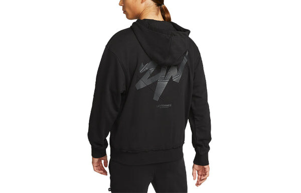 Толстовка Men's Air Jordan Zion Alphabet Printing Retro Hooded Zipper Jacket Black, черный — фото 2
