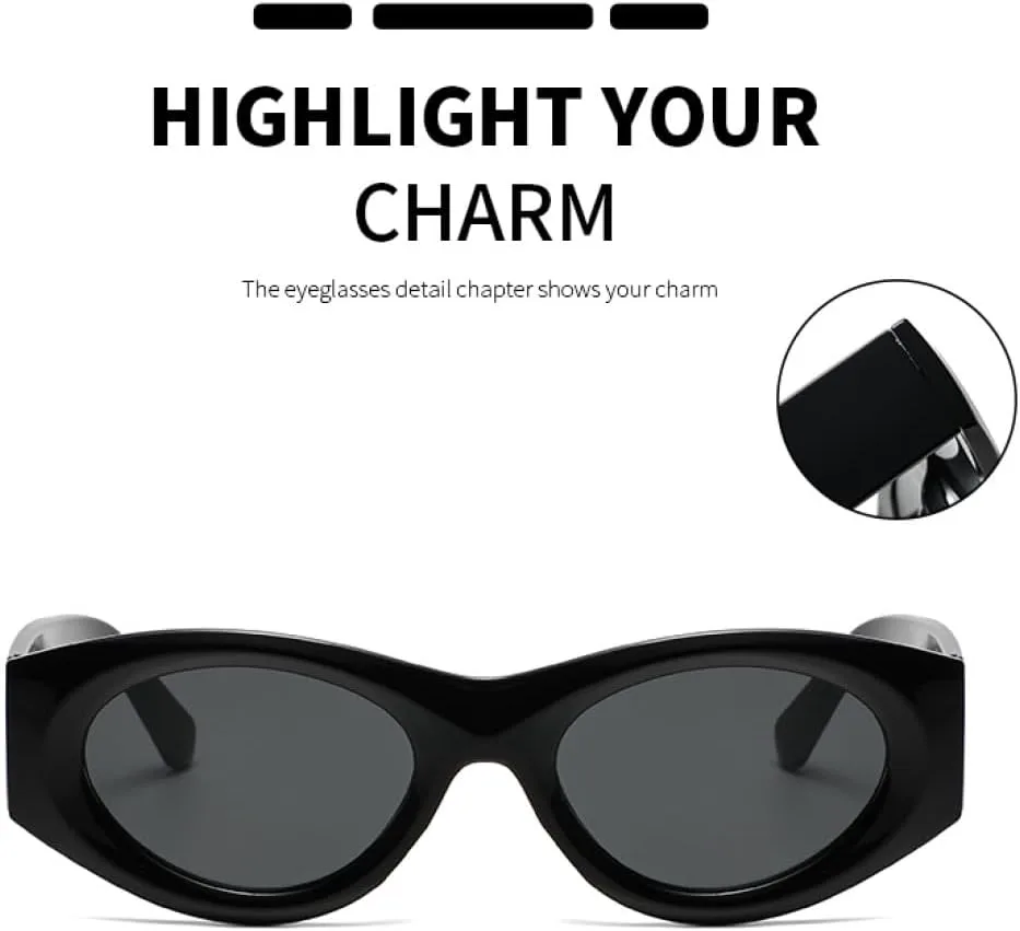 

Женские прямоугольные солнцезащитные очки 2027 года, винтажные, с оригинальным дизайном, в стиле ретро, ​​розово-черные, с защитой от УФ-излучения UV400 MTZJH, Black