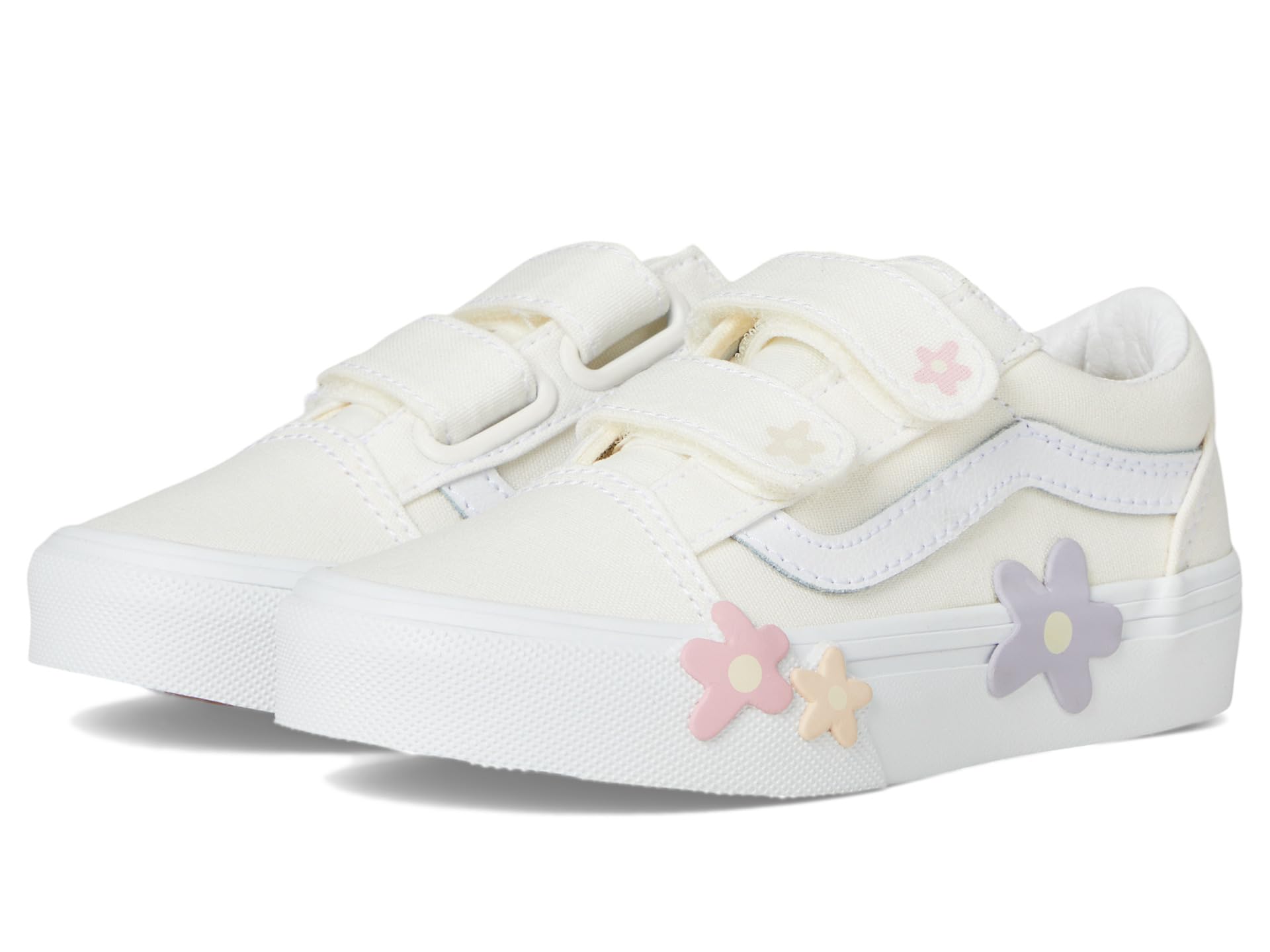 

Кроссовки Vans Kids Old Skool V Flower, цвет Star White