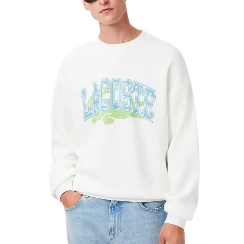 Толстовка Lacoste, мужская, базовый повседневный стиль, белый — фото 3