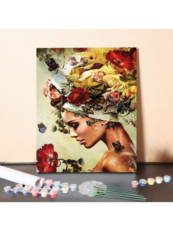 

ARTNANAS Набор для рисования по номерам своими руками - "Цветочная шляпа"