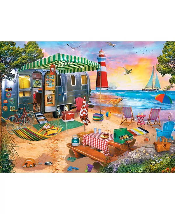 Шедевры кемпинга - кемпинг на берегу океана, пазл EZ Grip из 300 деталей Masterpieces Puzzles, multicolor — фото 3