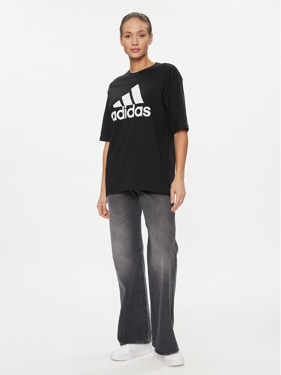 Футболка loose fit Essentials Big Logo Boyfriend T-Shirt HR4931 Adidas, черный — фото 2