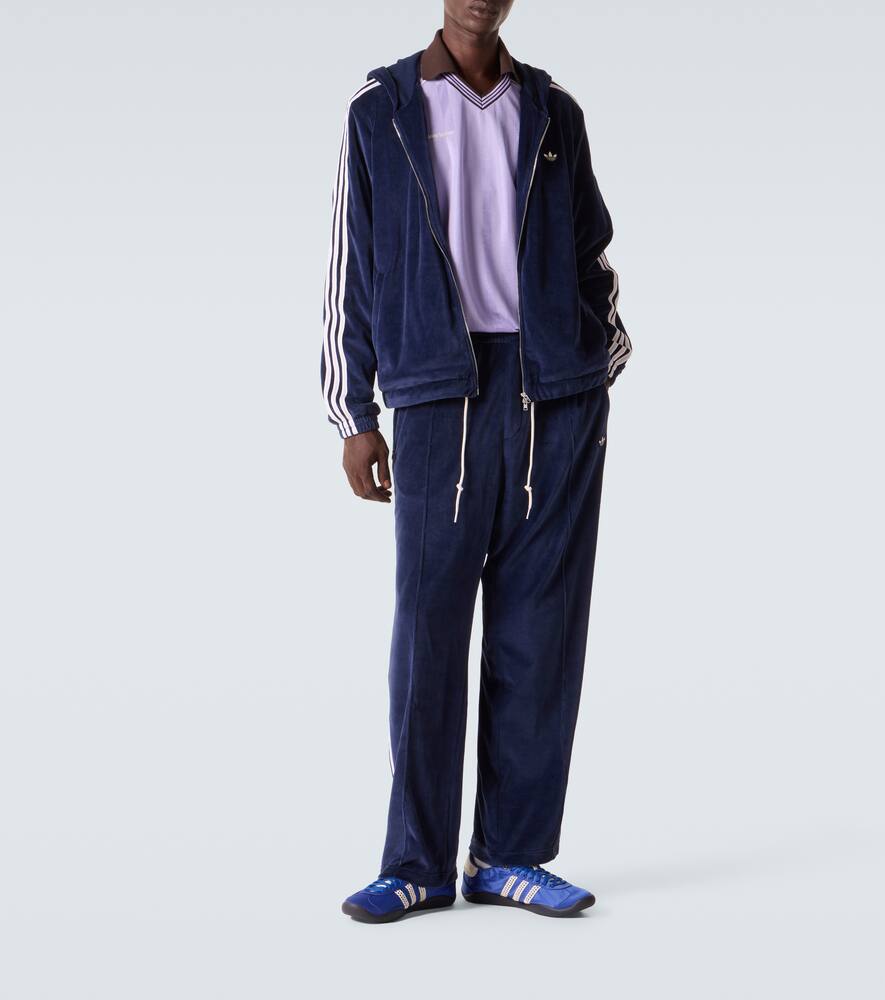 Уэльс Боннер худи из бархата с хлопком Adidas, Night Navy — фото 2