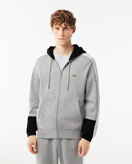 

Толстовка Jogger с колор-блоками и капюшоном Lacoste, светло-серый