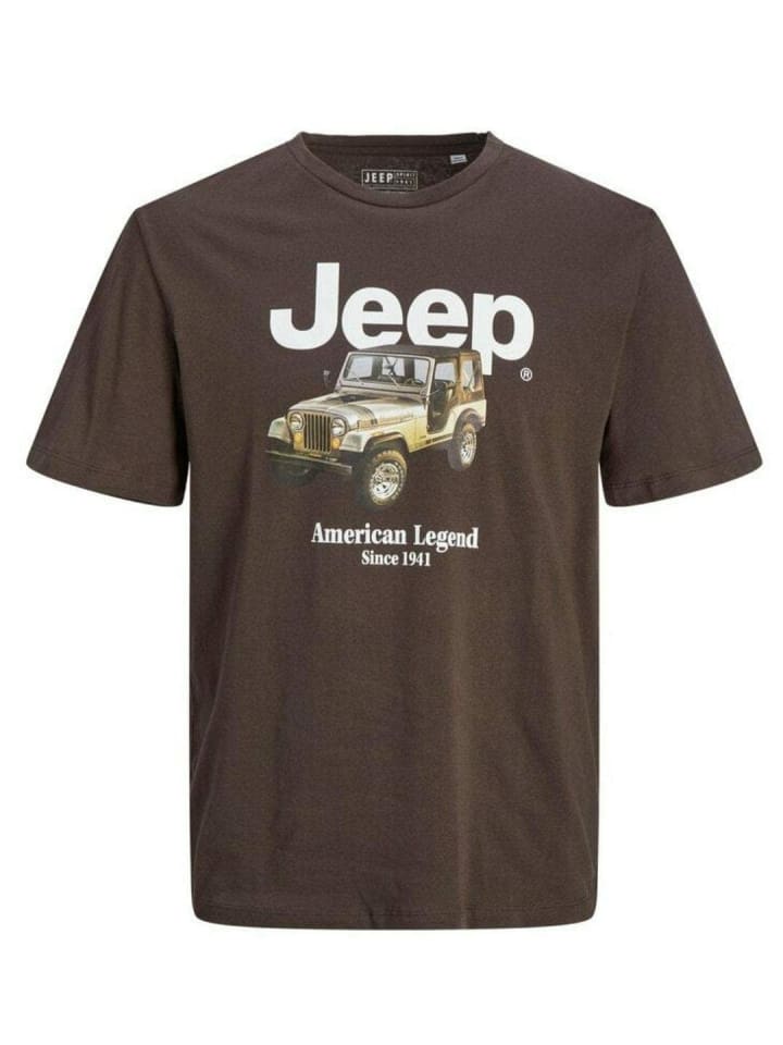 

Мужская футболка с круглым вырезом коричневого цвета Jack & Jones, Коричневый, Мужская футболка с круглым вырезом коричневого цвета Jack & Jones