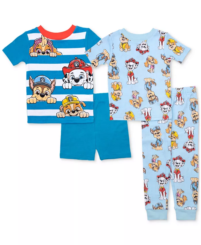 

Комплект пижамы для мальчиков с коротким рукавом, 4 предмета Paw Patrol, мультиколор