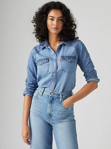 

Легендарная джинсовая рубашка в стиле вестерн Levi's, цвет Practically Pieced - Medium Wash
