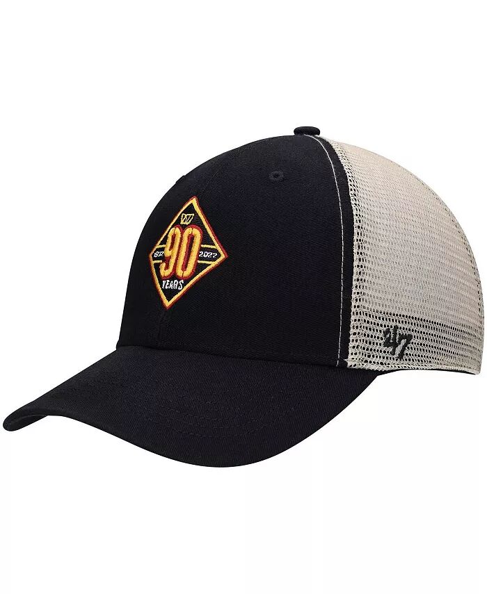 

Мужская черная кепка-кепка с застежкой-молнией натуральная Washington Commanders 90th Season MVP Trucker '47 Brand