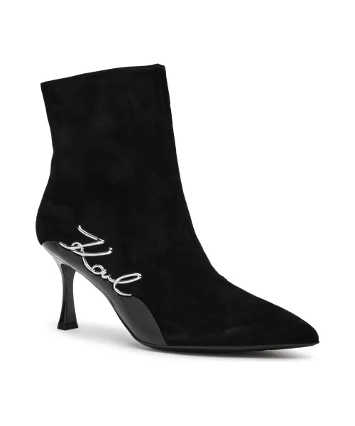 Ботильоны Sienna из кожи на шпильке Karl Lagerfeld, черный