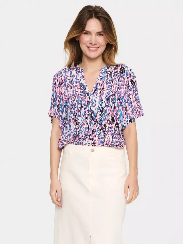 

Блуза Saint Tropez Agnes Abstract Print V-Neck, разноцветный