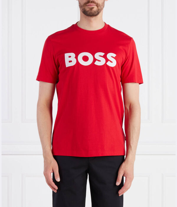 

Футболка мужская Boss Tiburt с большим логотипом бренда, красный