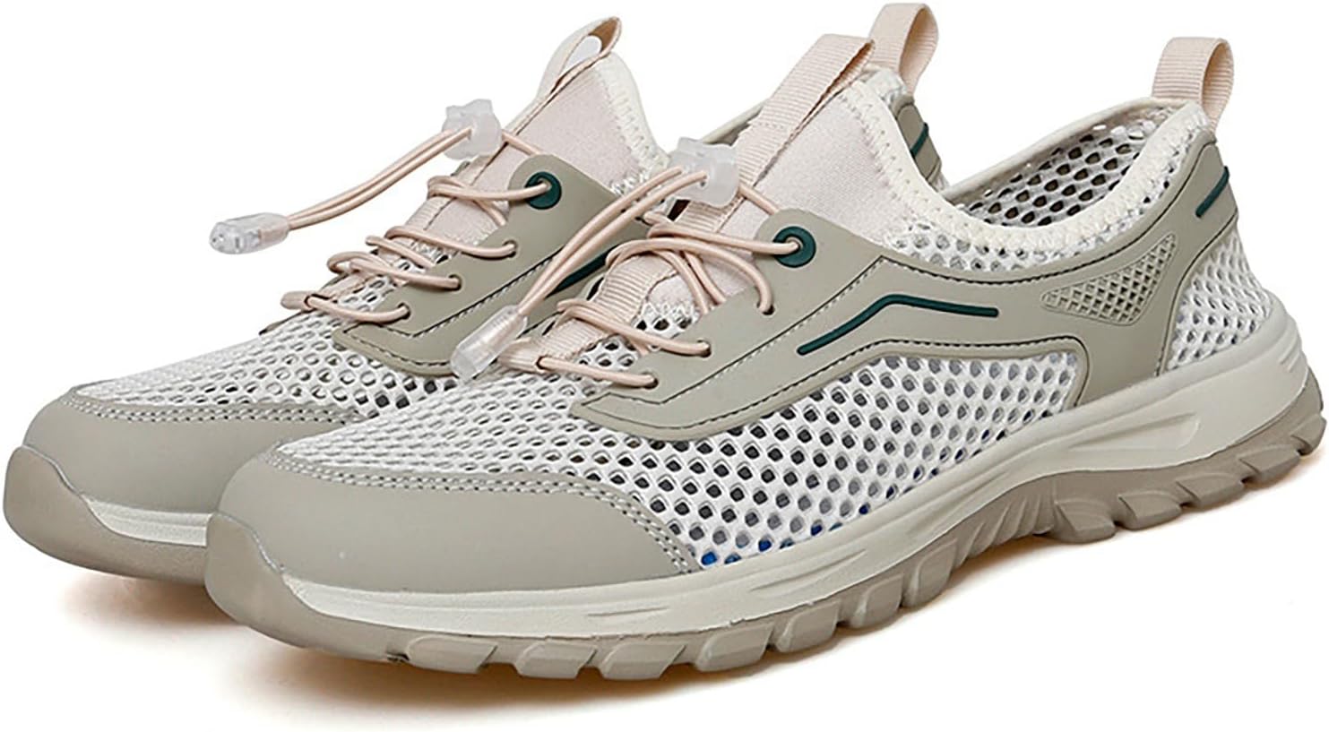 

Мужские кроссовки Hollow для бега, теннисные тренировочные женские дышащие нескользящие спортивные кроссовки на шнуровке Generic, бежевый