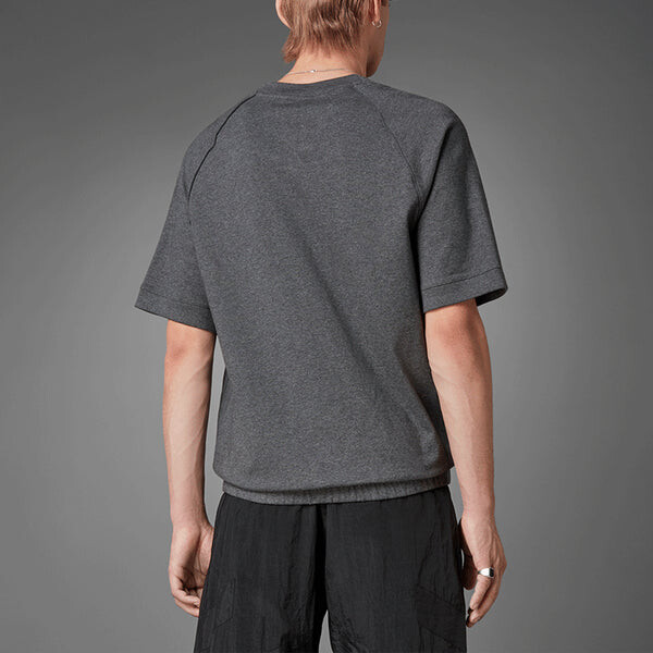 Футболка Men's adidas Solid Color Round Neck Straight Short Sleeve Dark Grey T-Shirt, мультиколор — фото 3