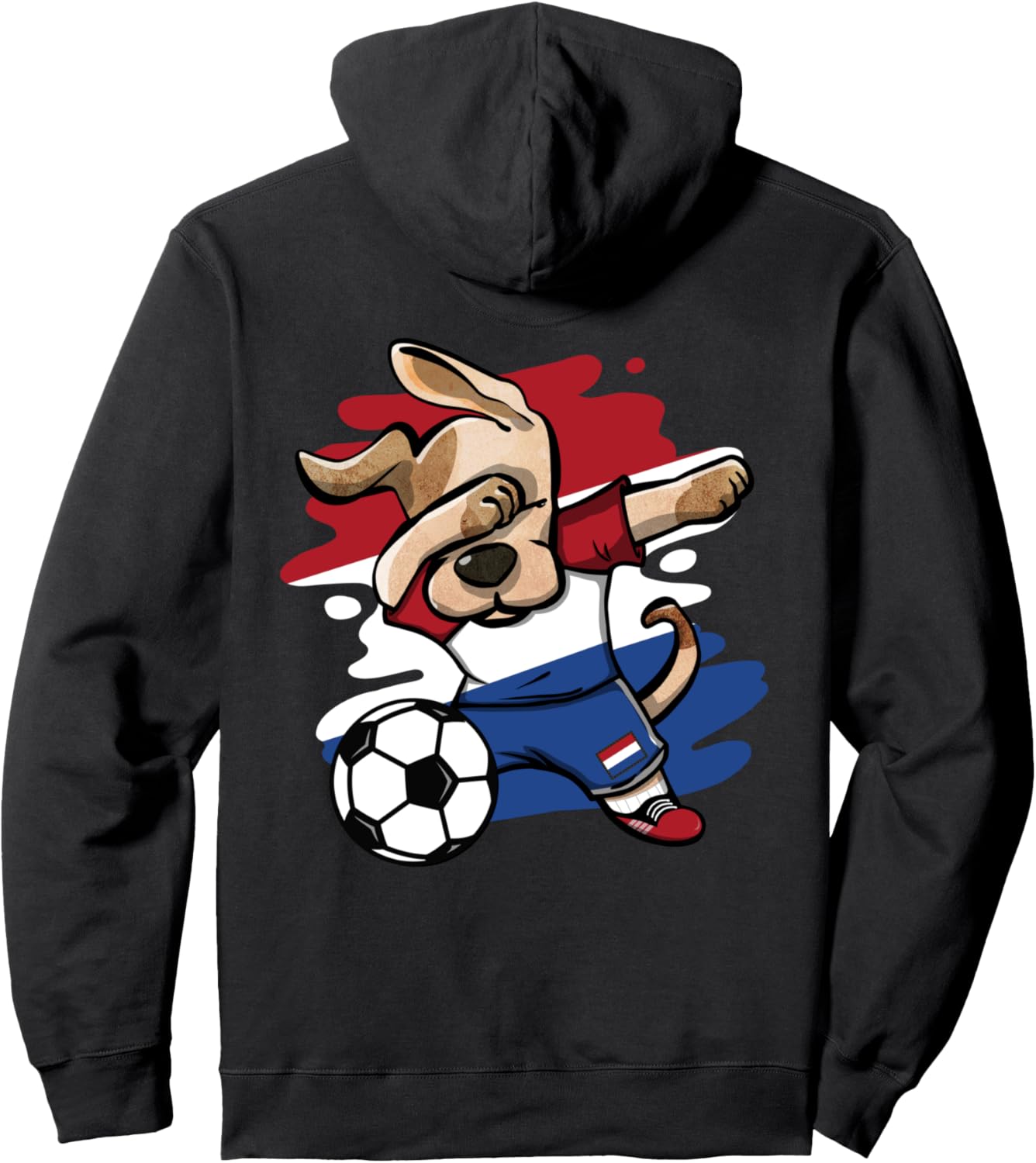 

Милая танцующая собака, голландская футбольная команда, голландский флаг, любитель спорта, голландское футбольное искусство, худи Teeisle Netherlands Football, черный