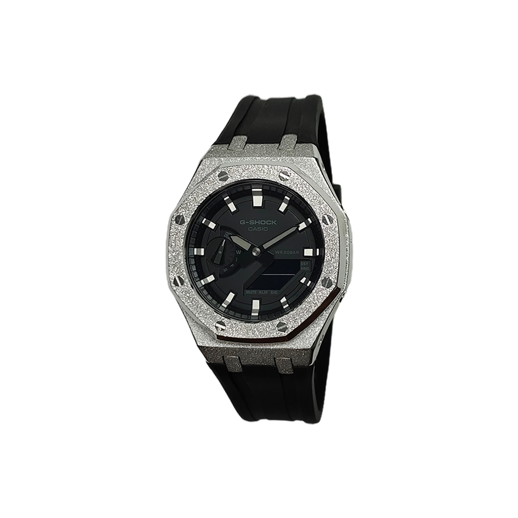 

CASIO Ретрофит серии электронный механизм фторэластомерный ремешок часы мужские черный циферблат