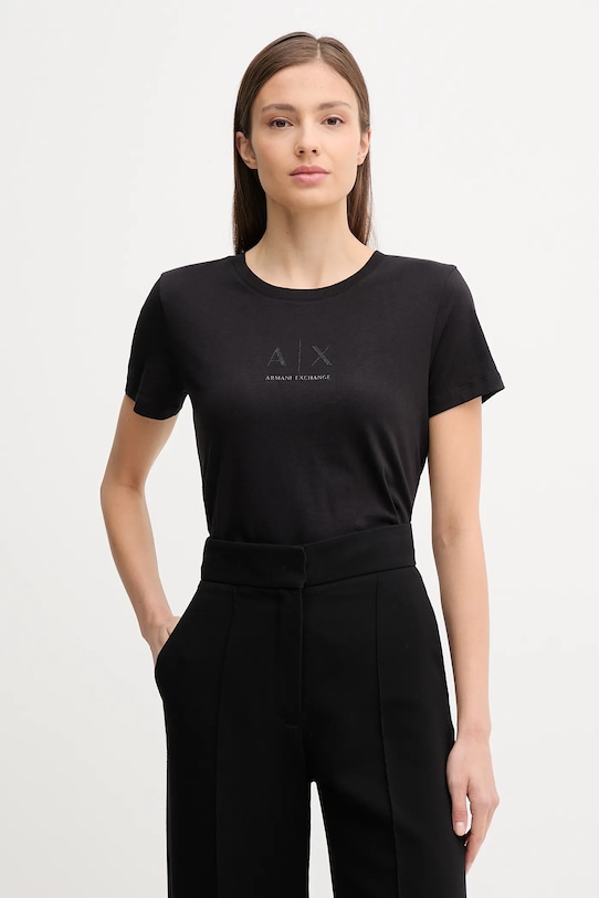 

Хлопковая футболка Armani Exchange, черный