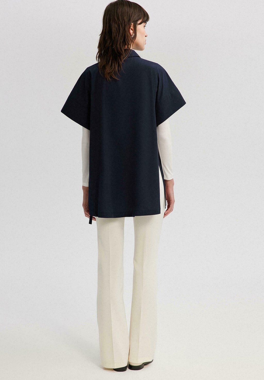 

Блузка на пуговицах SHORT SLEEVE WITH THIN BELT Touché Privé, темно-синий