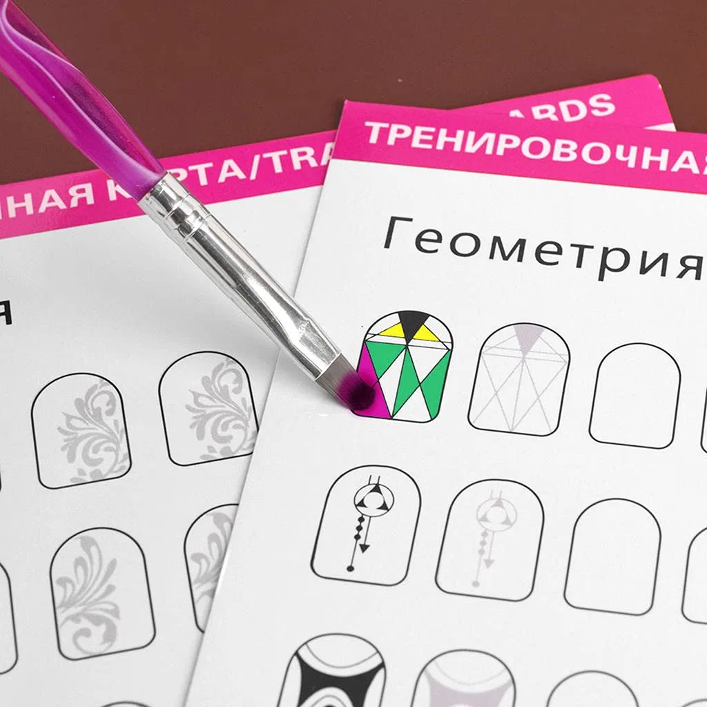 Набор из 12 листов для тренировки рисования на ногтях Sharplace — фото 3
