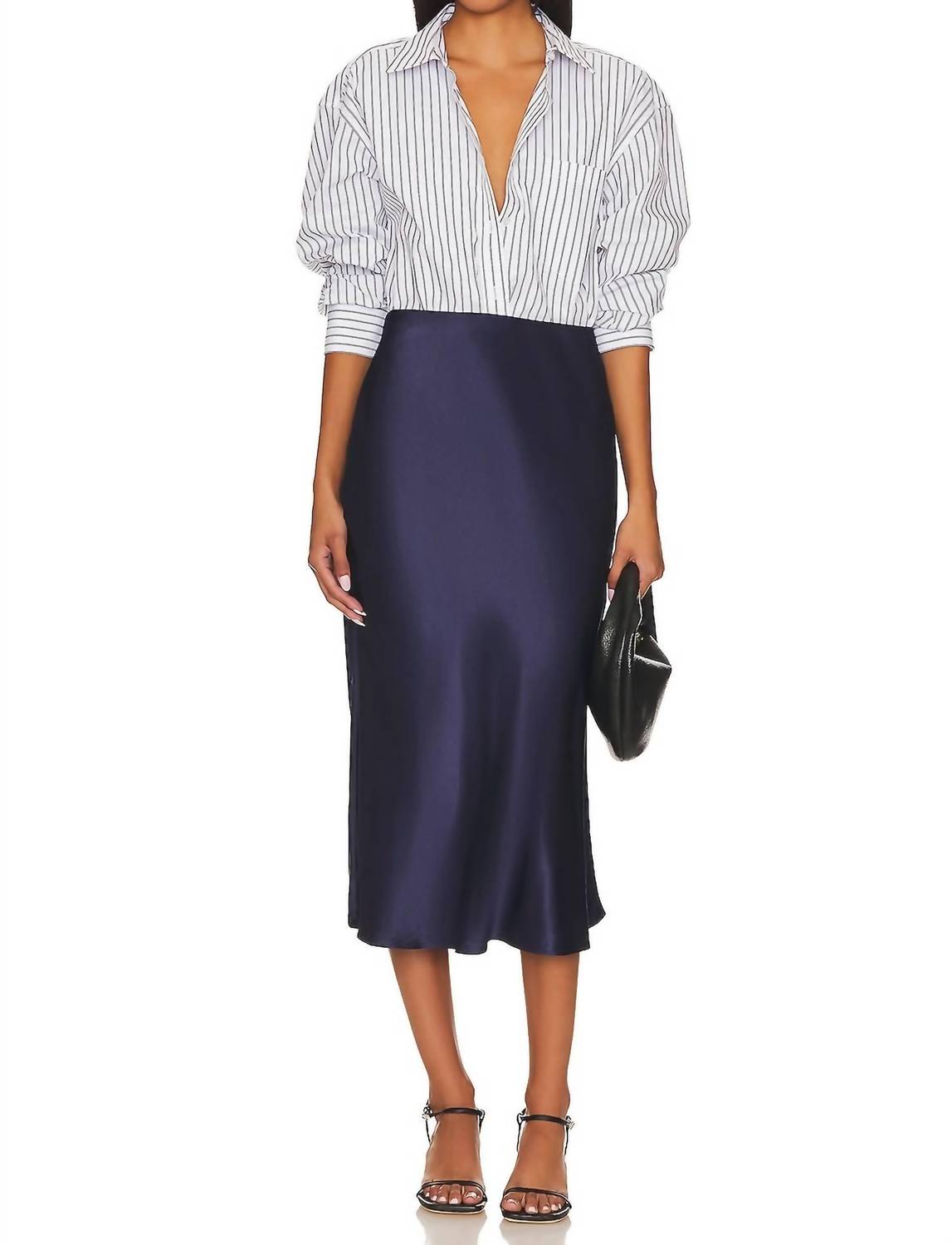 

Юбка миди Anya в темно-синем цвете Rails