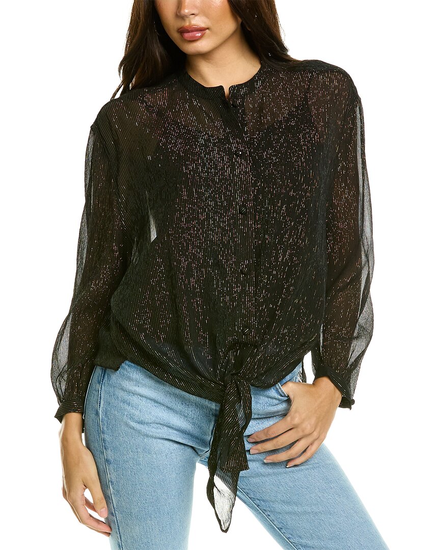 

Рубашка Kooples Metallic Silk-Blend The Kooples, черный