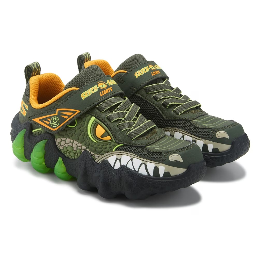 Кроссовки со светящейся подсветкой Skech-O-Saurus 2.0 для маленьких/больших детей Skechers, зеленый — фото 2