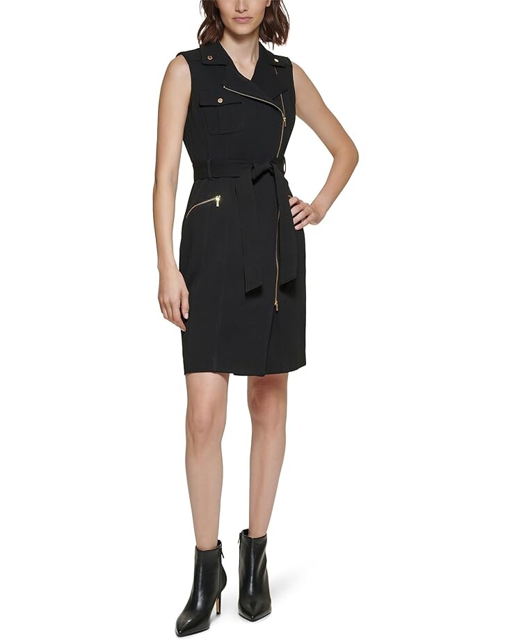 

Платье Calvin Klein Scuba Crepe Motto, черный