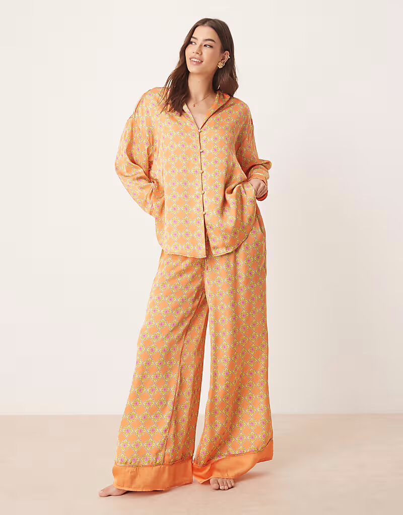 

Пижамный комплект Free People dreamy days в оранжевом цвете