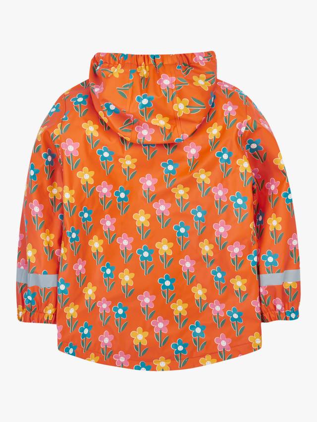 Детское пальто Puddle Buster с цветочным принтом Frugi, Orange/Multi — фото 3
