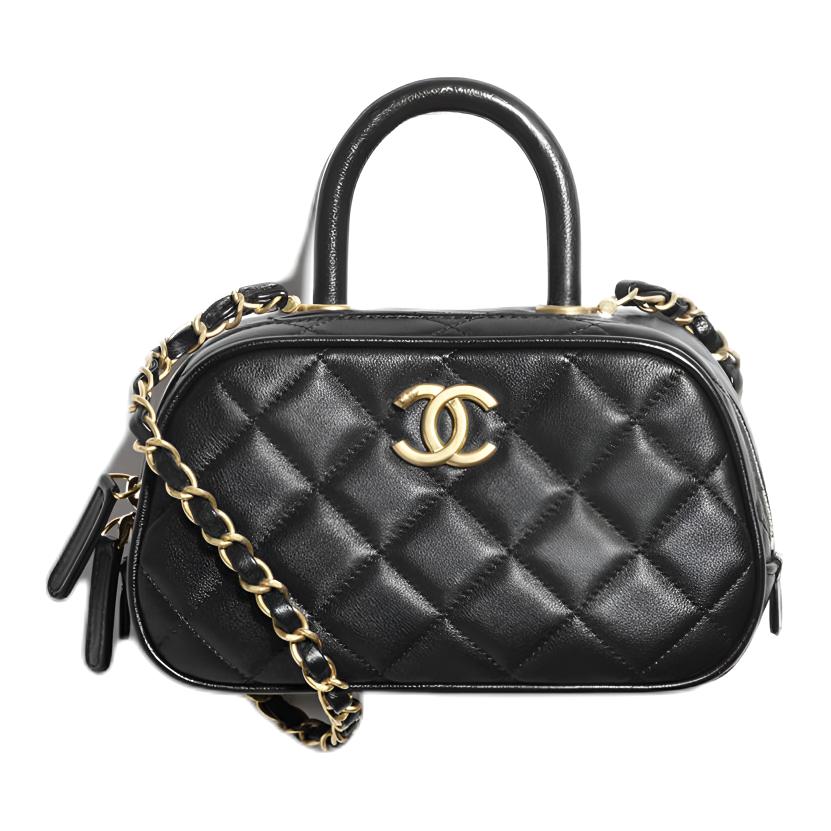 

CHANEL Миниатюрная женская сумка через плечо из телячьей кожи черного цвета