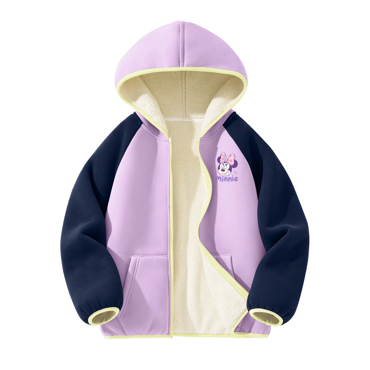 Детская флисовая толстовка с круглым вырезом Disney, [Thickened and Fleece-Lined]Diquan Pini K Purple