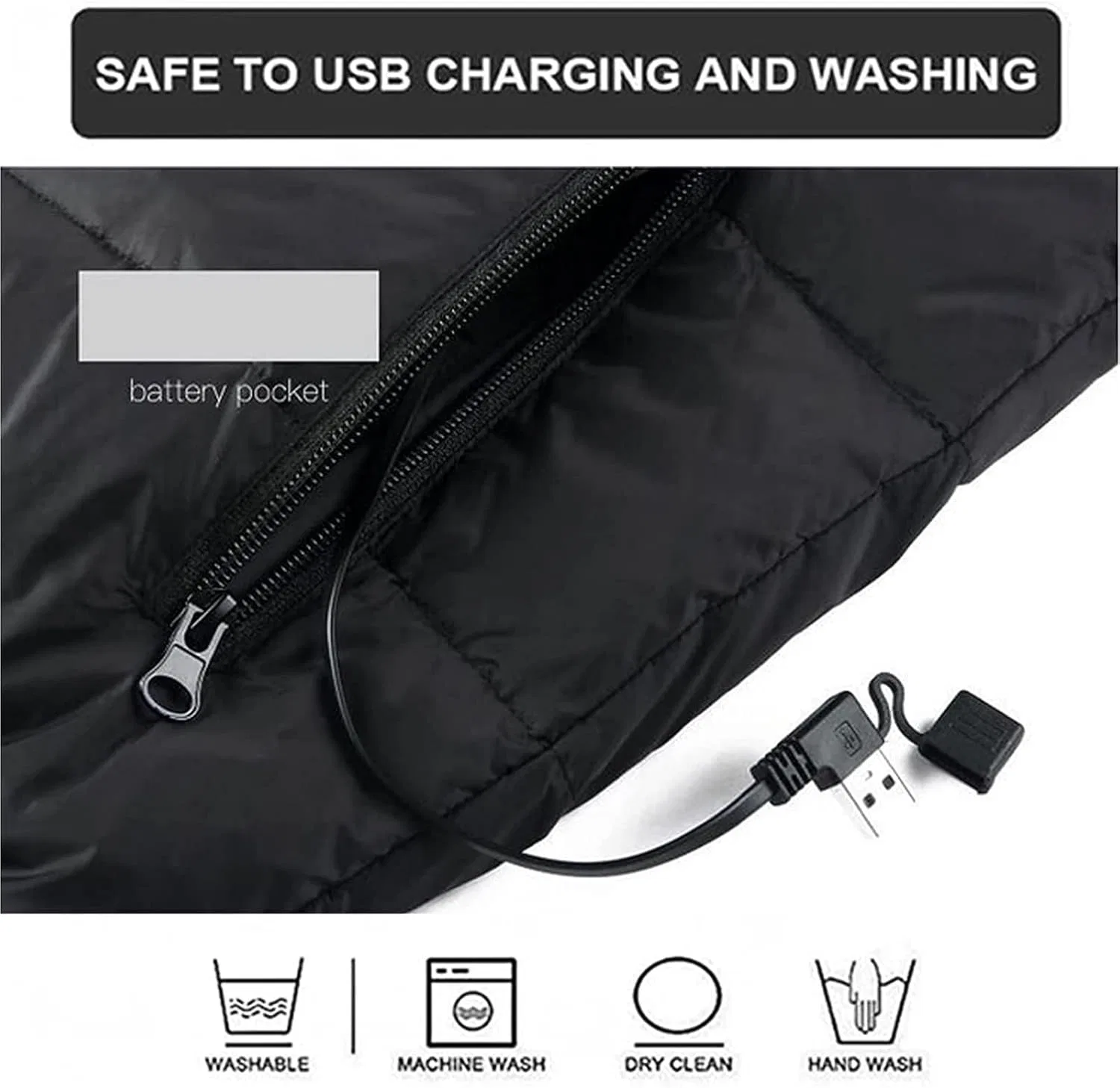 Жилет с электрическим подогревом, USB-зарядка, подогрев, теплая куртка-жилет с двойным контролем температуры — фото 4