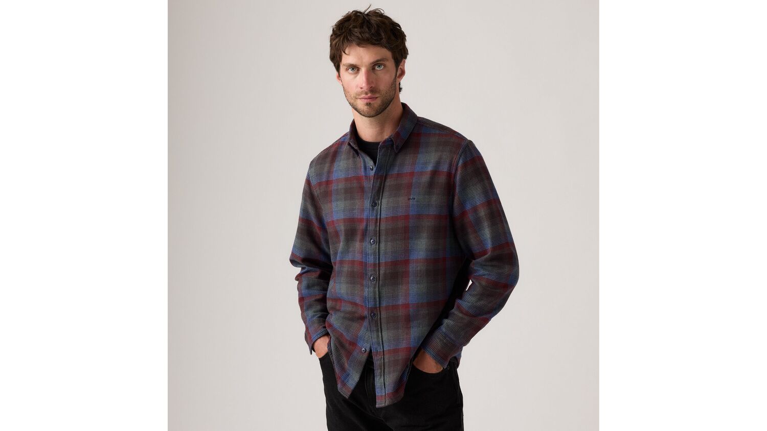 

Аутентичная рубашка на пуговицах Levi's, Bennett Plaid Navy Blazer - Blue